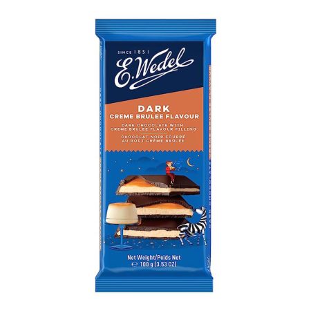 Creme Brulee filled dark chocolate bar