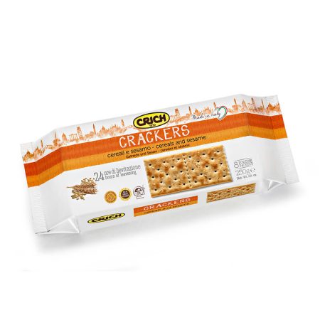 Cereals and sesame crackers