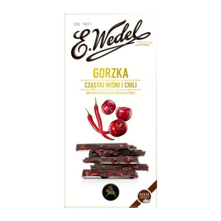 Dark Chocolate with cherry pieces and chilli