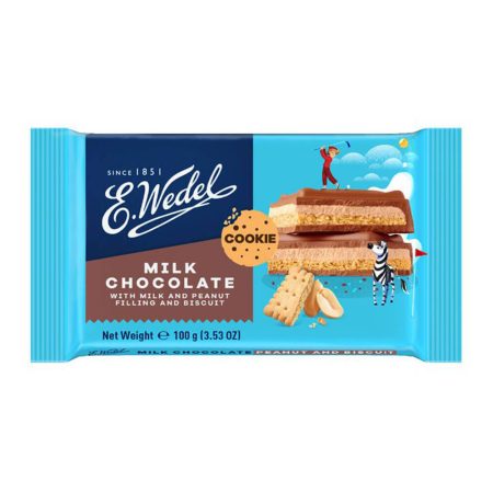 Milk Chocolate Cookie with milk and peanuts filling and biscuit