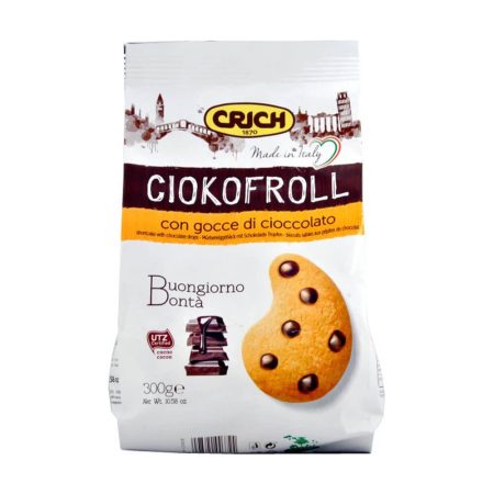 Ciokofroll biscuits with chocolate drops