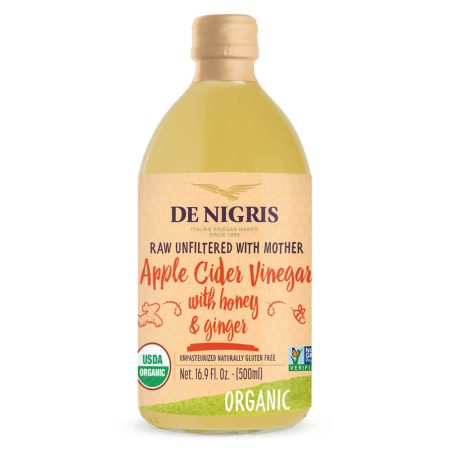 Organic unfiltered Apple Cider Vinegar with Honey and Ginger