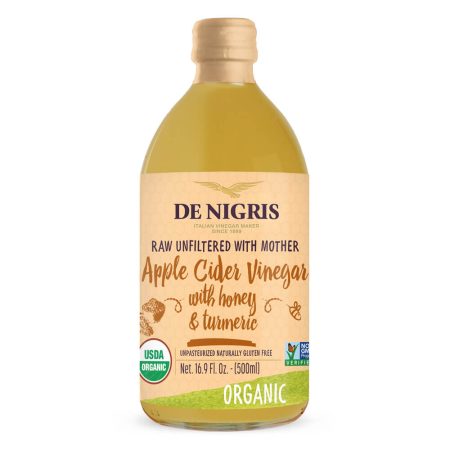 Organic unfiltered Apple Cider Vinegar with Honey and Turmeric