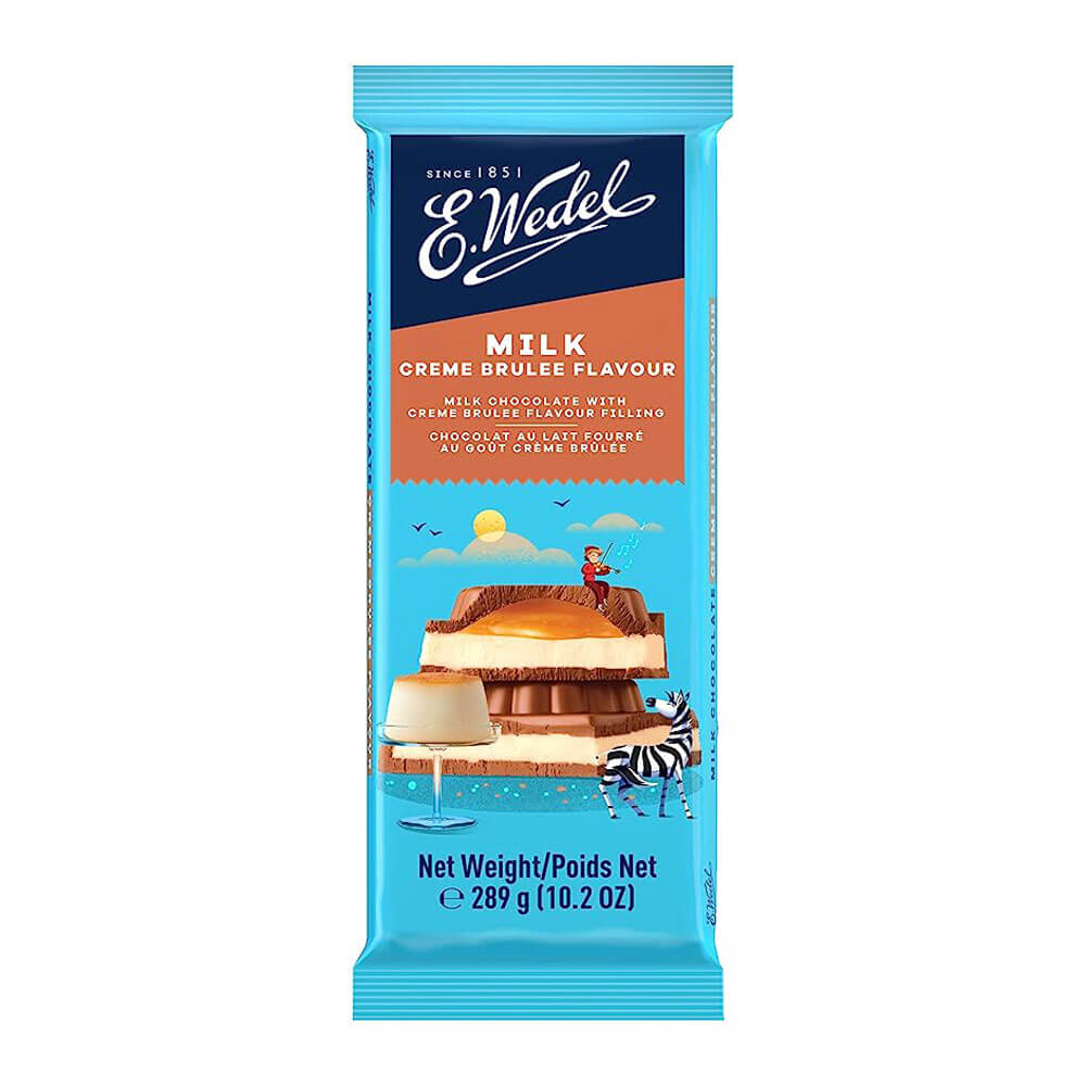 Creme Brulee filled milk chocolate bar