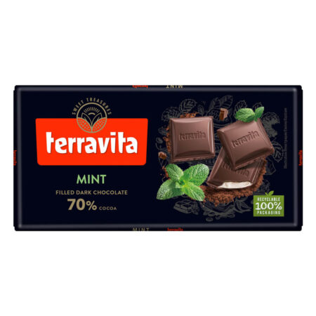 Terravita Dark Chocolate 70% with Peppermint Filling
